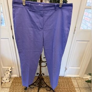 NWOT WHBM Elle Slim Ankle Luxe Double Weave Ankle Trouser Pants Purple 14